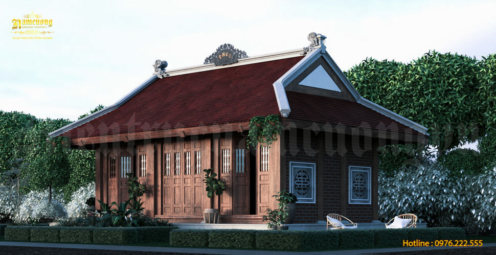 Công trình nhà thờ họ bằng bê tông giả gỗ ấn tượng