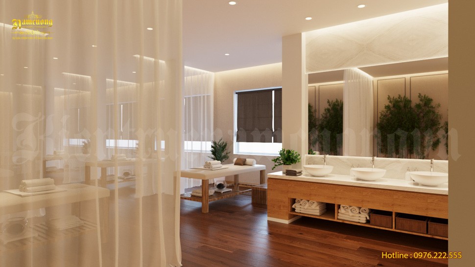 Mẫu thiết kế nội thất trong không gian spa mang phong cách hiện đại hợp xu hướng