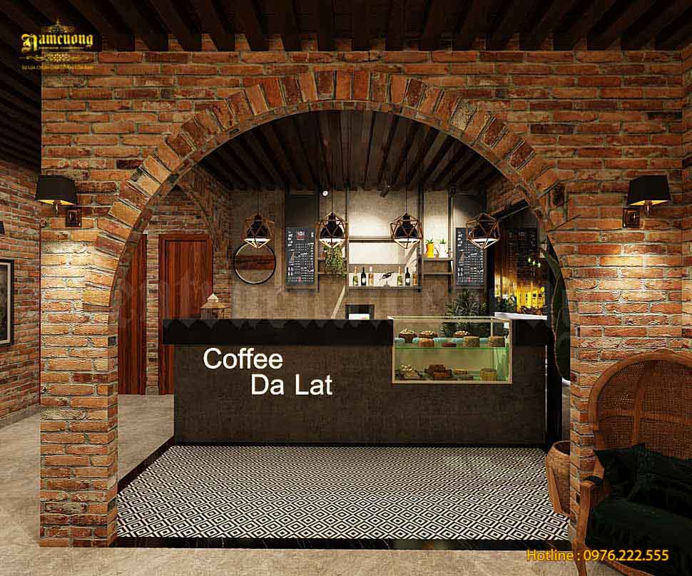 Mẫu thiết kế quầy bar quán cafe của Kiến Trúc Nam Cường