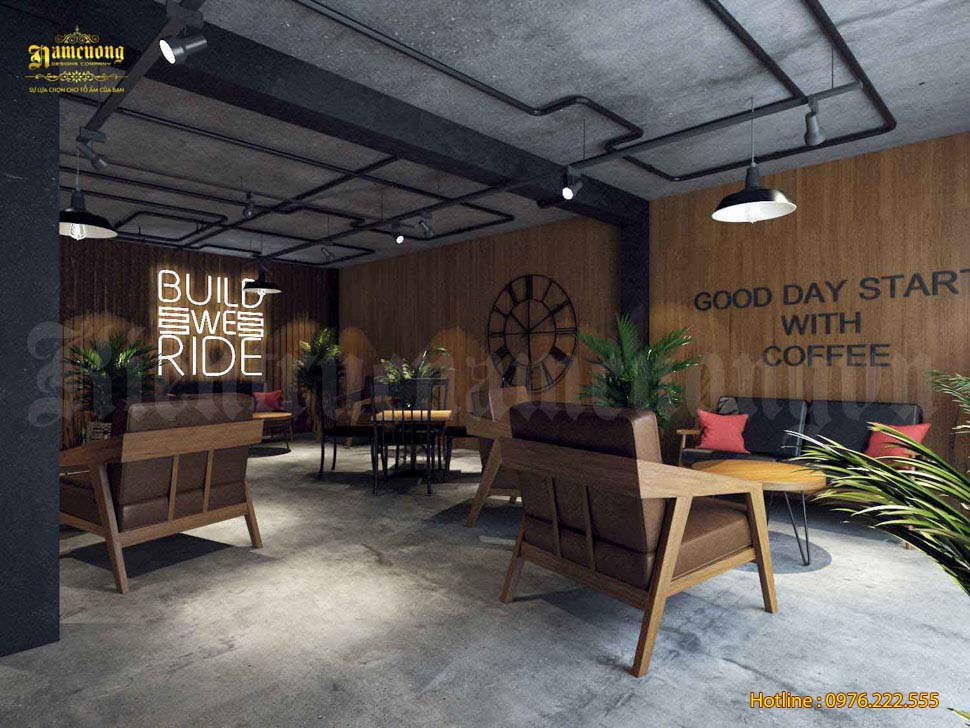 Thiết kế quán cafe 50m2 ấn tượng của Kiến Trúc Nam Cường