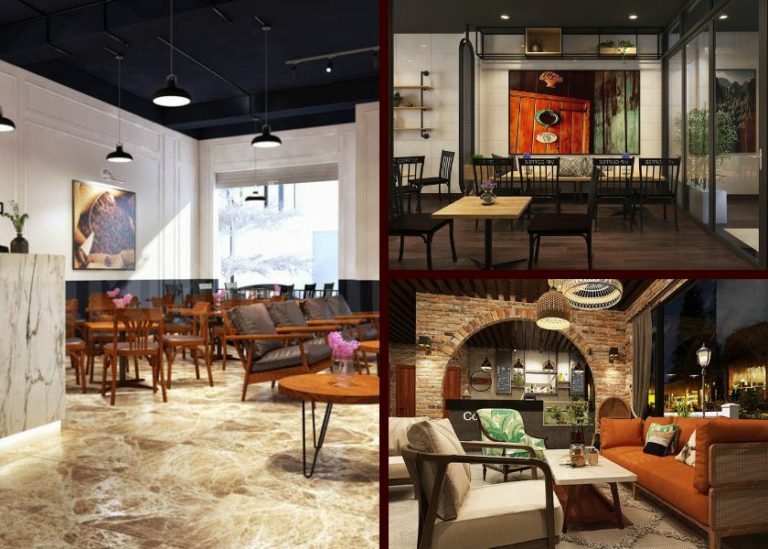 thiết kế quán cafe 5x20m