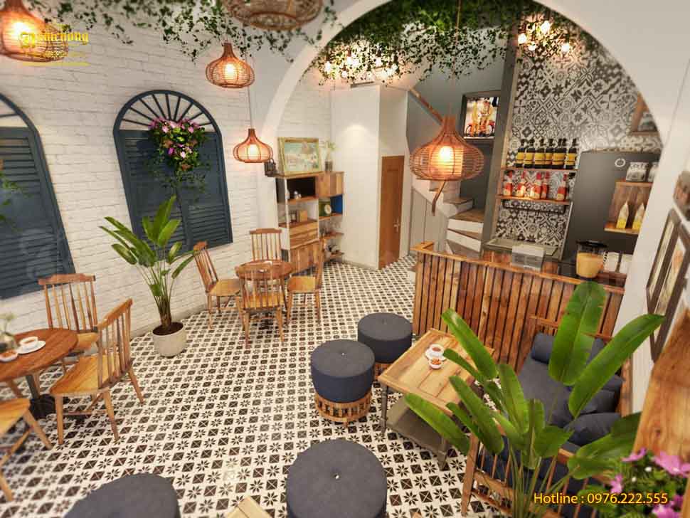 Mẫu thiết kế không gian quán cafe acoustic đơn giản mà thu hút