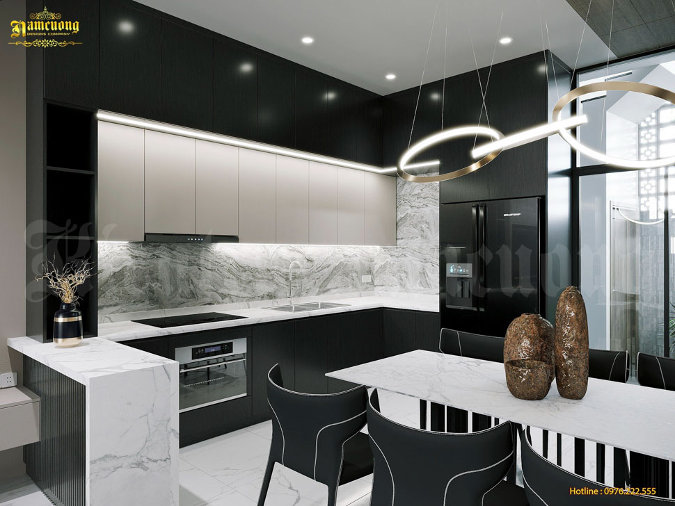 Phòng bếp được thiết kế mang vẻ đẹp ấn tượng và thu hút