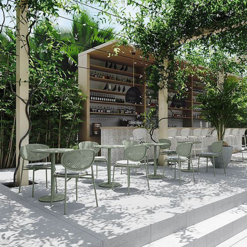 Một thiết kế quán cafe xanh mát với không khí trong lành