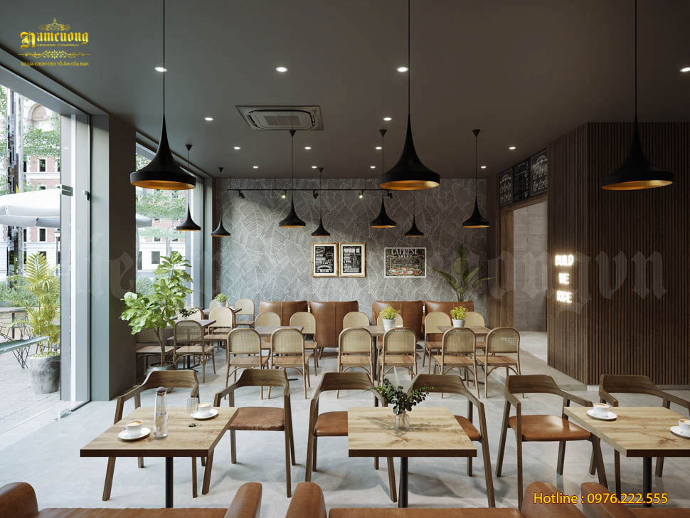 Mẫu quán cafe không gian mở được thiết kế bởi Kiến Trúc Nam Cường