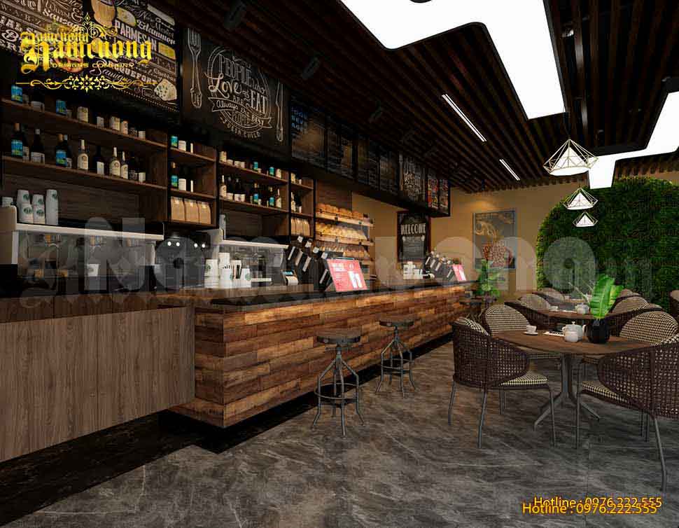 Thiết kế quán cafe mộc đẹp mắt của Kiến Trúc Nam Cường