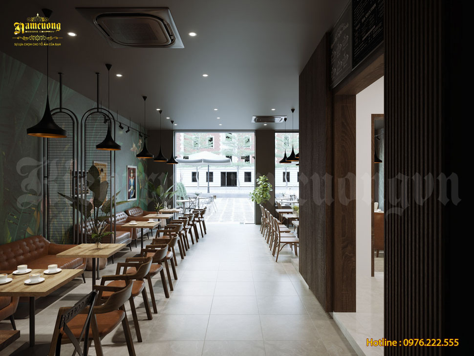 Mẫu thiết kế quán cafe văn phòng do Kiến Trúc Nam Cường thực hiện