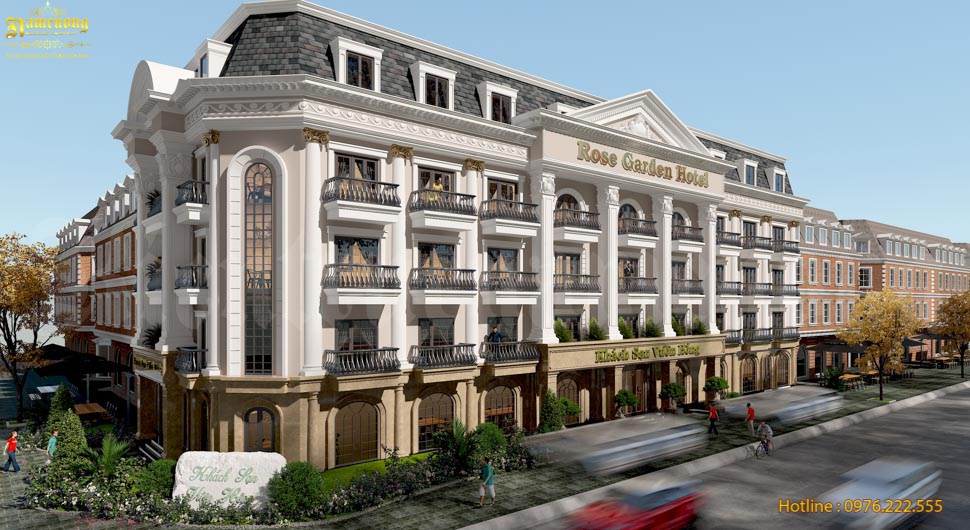 Mẫu thiết kế khách sạn 4 tầng của Kiến Trúc Nam Cường