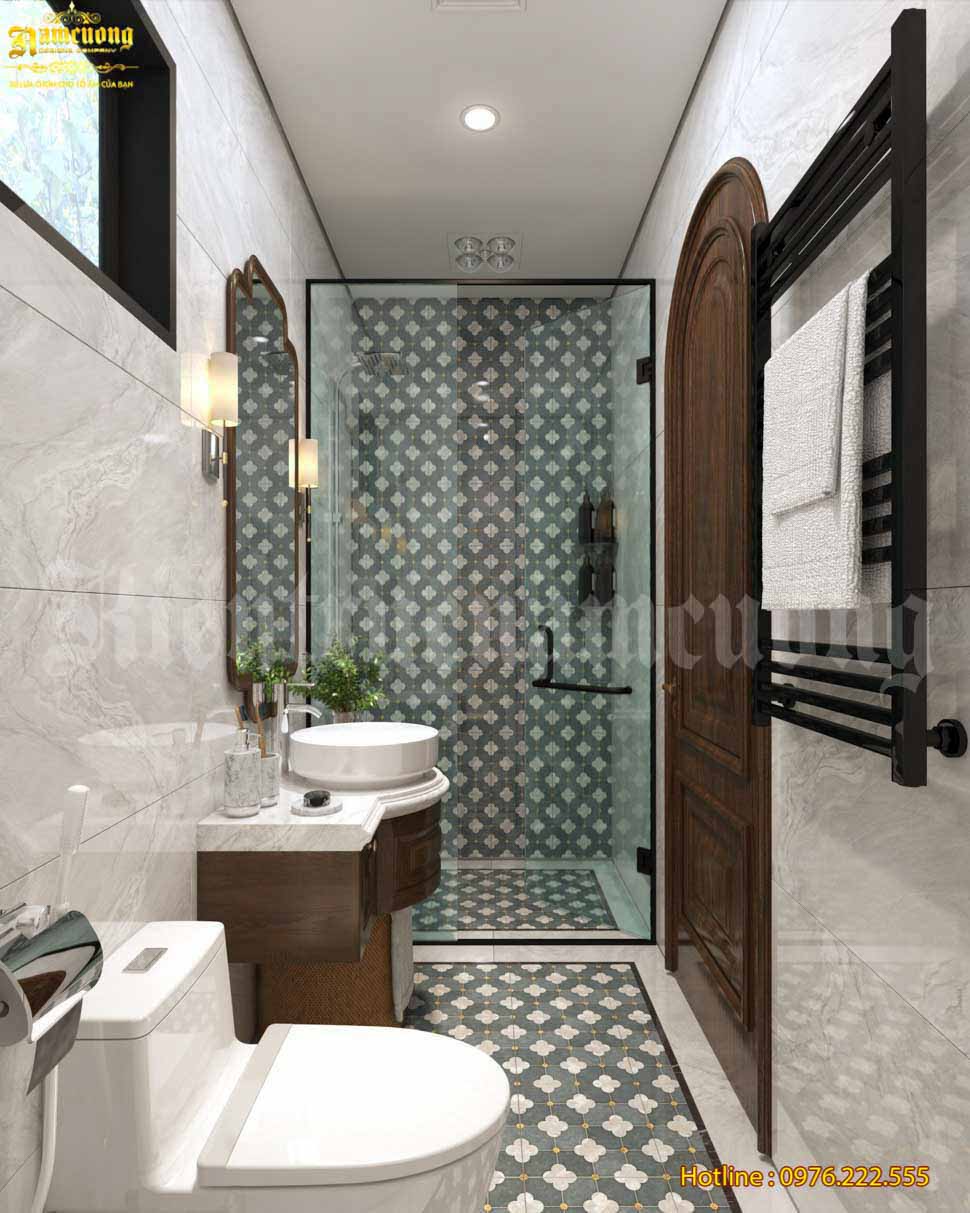Mẫu thiết kế nhà vệ sinh phong cách Indochine ấn tượng