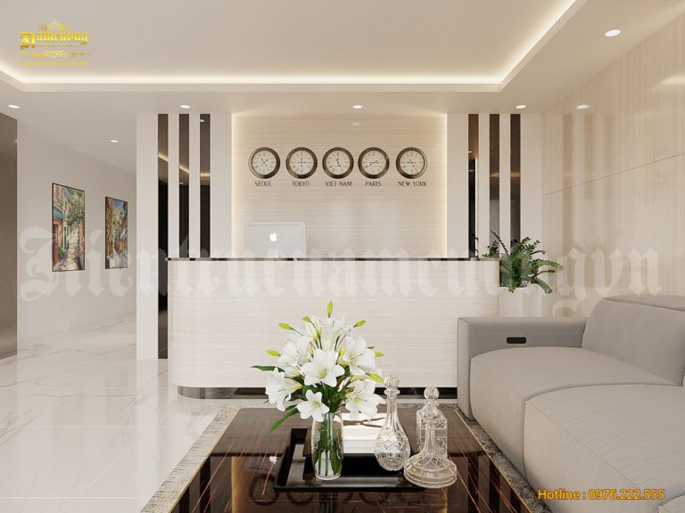 Không gian nội thất sảnh tiếp đón được thiết kế sang trọng