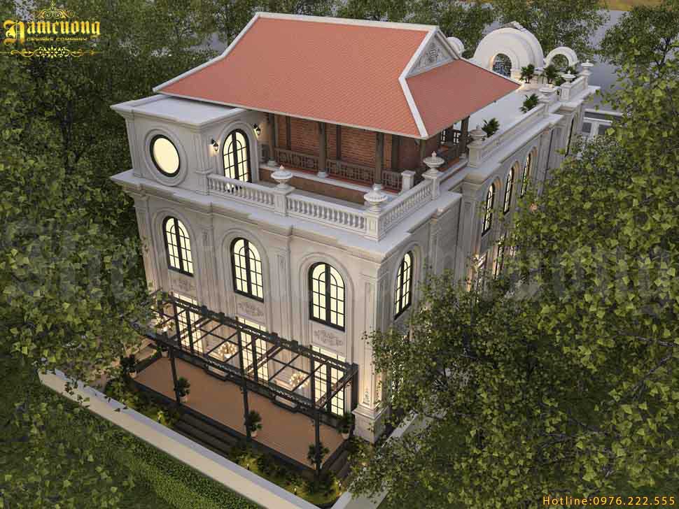 Biệt thự 3 tầng 100m2 kết hợp nhà thờ họ