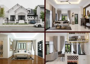 Biet thu tan co dien 1 tang mai thai