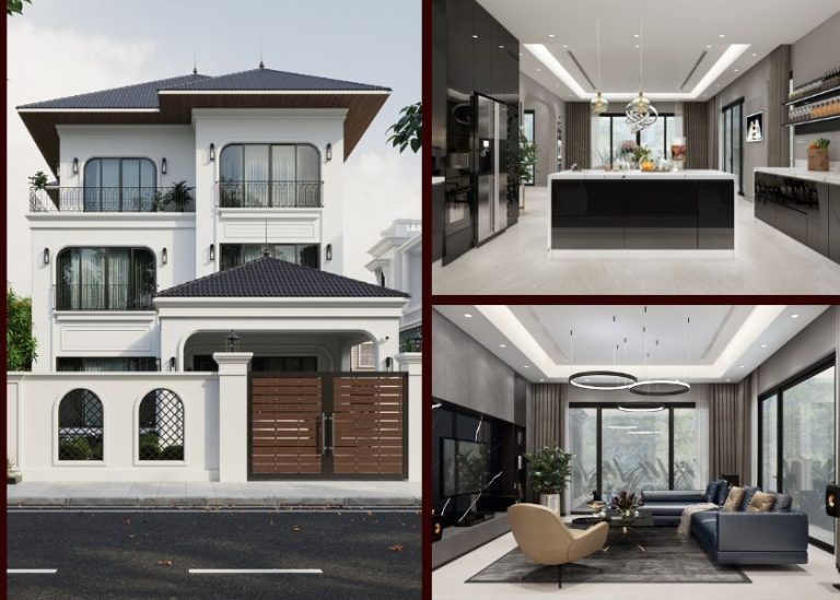 biệt thự tân cổ điển 3 tầng mái Nhật