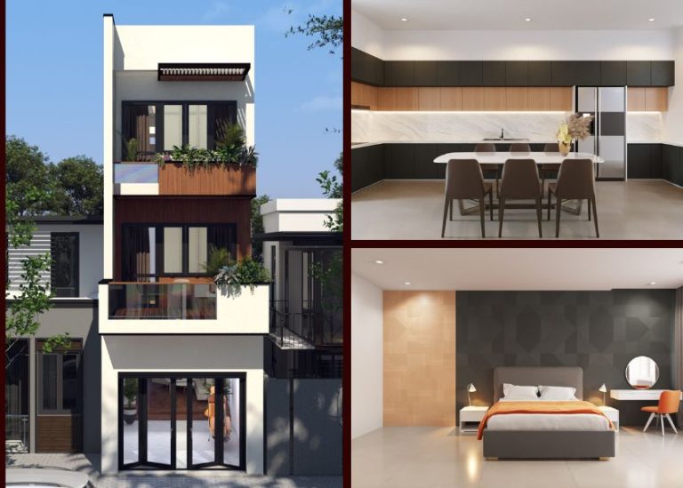 biệt thự 3 tầng 2 ban công