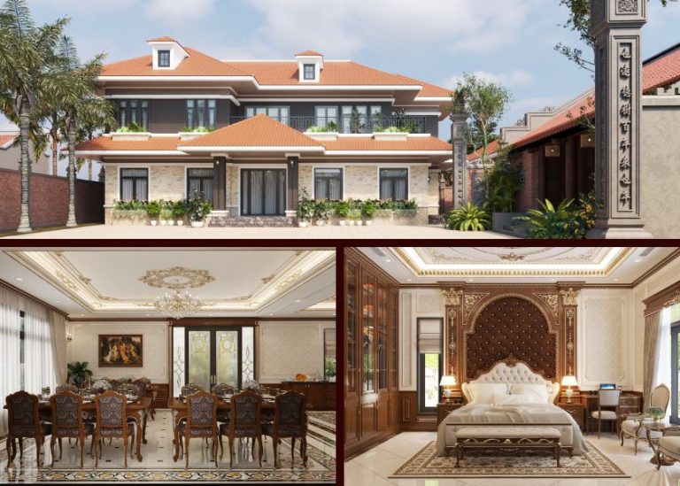 Biệt thự nhà vườn 2 tầng kết hợp nhà thờ họ