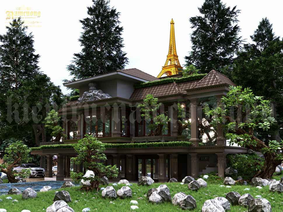 Thiết kế sân vườn biệt thự 2 tầng 300m2 tại Quảng Ninh