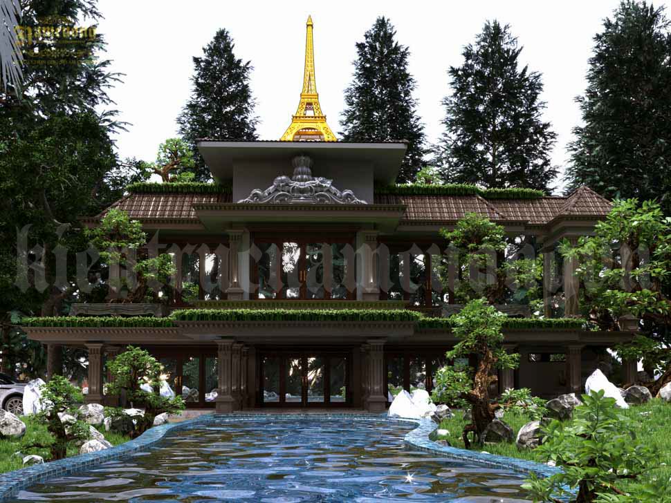 Mẫu thiết kế biệt vườn 2 tầng 300m2