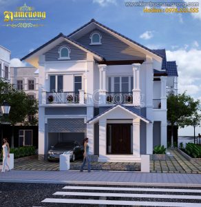 Mẫu biệt thự 2 tầng mái Nhật có 3 phòng ngủ