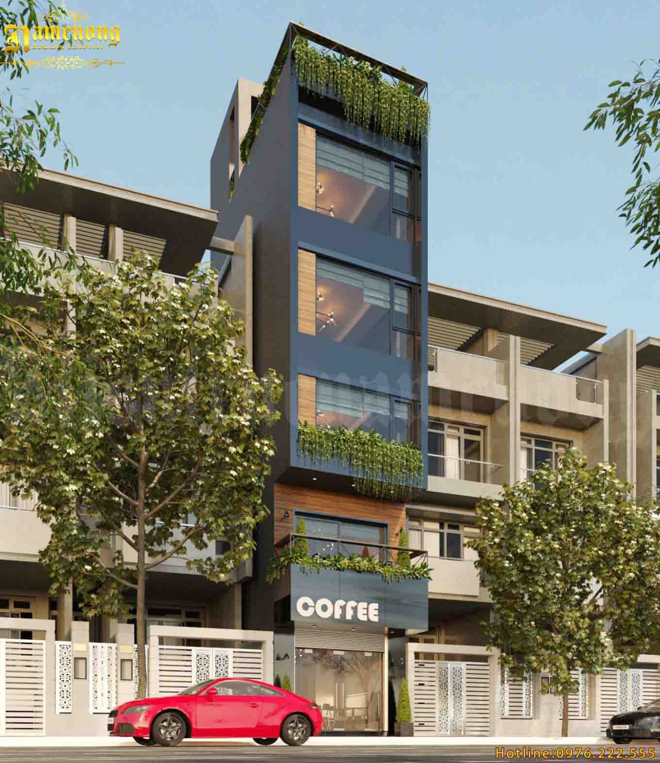 Thiết kế quán cà phê nhà phố