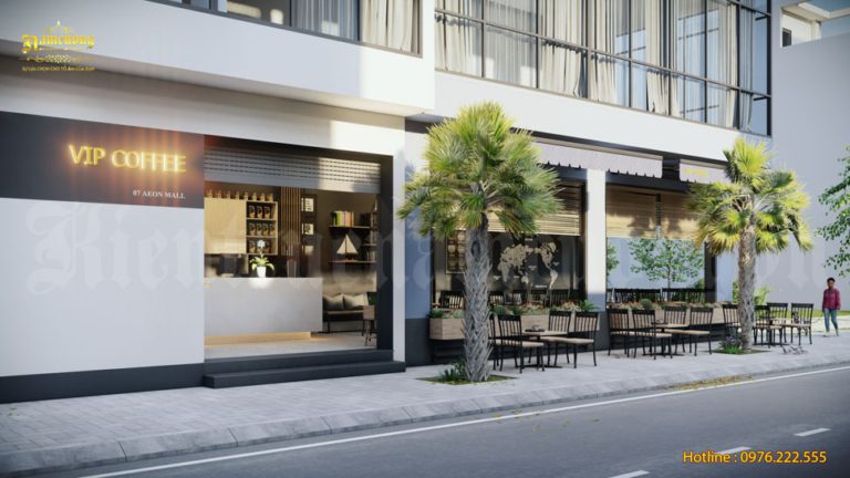 Thiết kế quán cà phê 2 mặt tiền