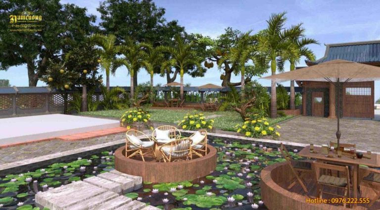 Thiết kế quán cà phê cá koi