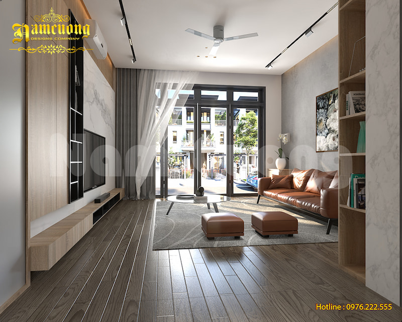 Thiết kế nội thất phòng khách trong biệt thự nhà liền kề