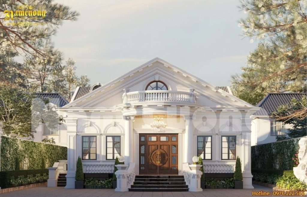 Thiết kế biệt thự 1 tầng kiểu Pháp