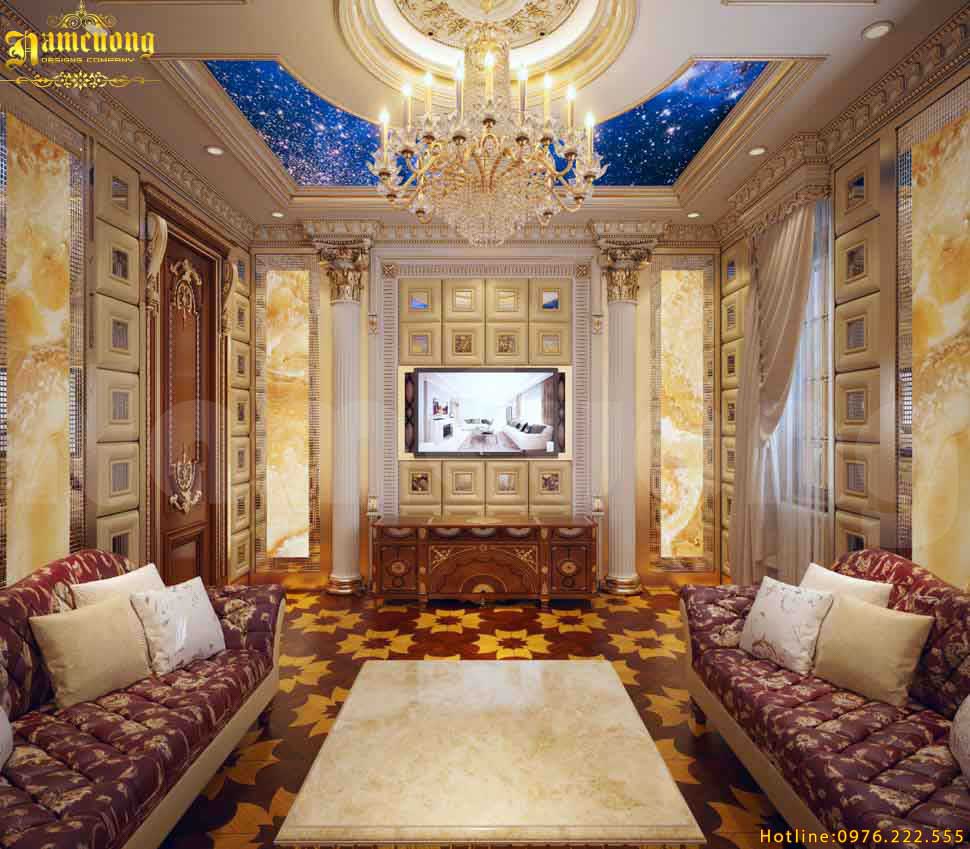 Phòng khách biệt thự phong cách cổ điển