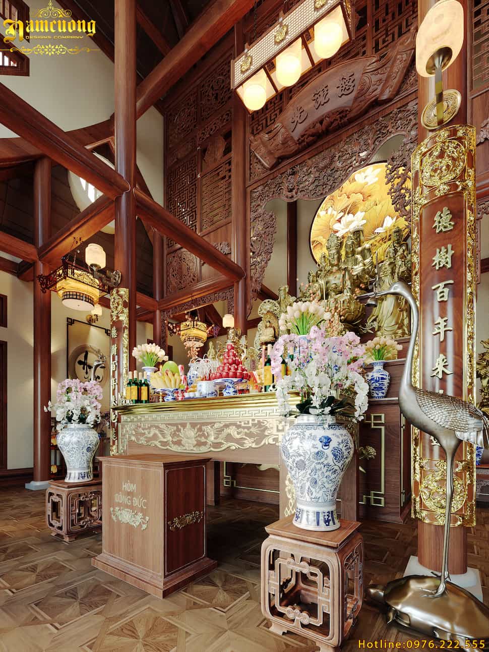 Ánh sáng trong nội thất chùa Phục Cổ