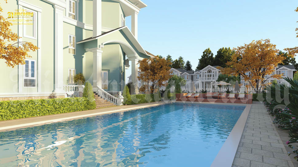 Bể bơi của gia đình anh Kiên