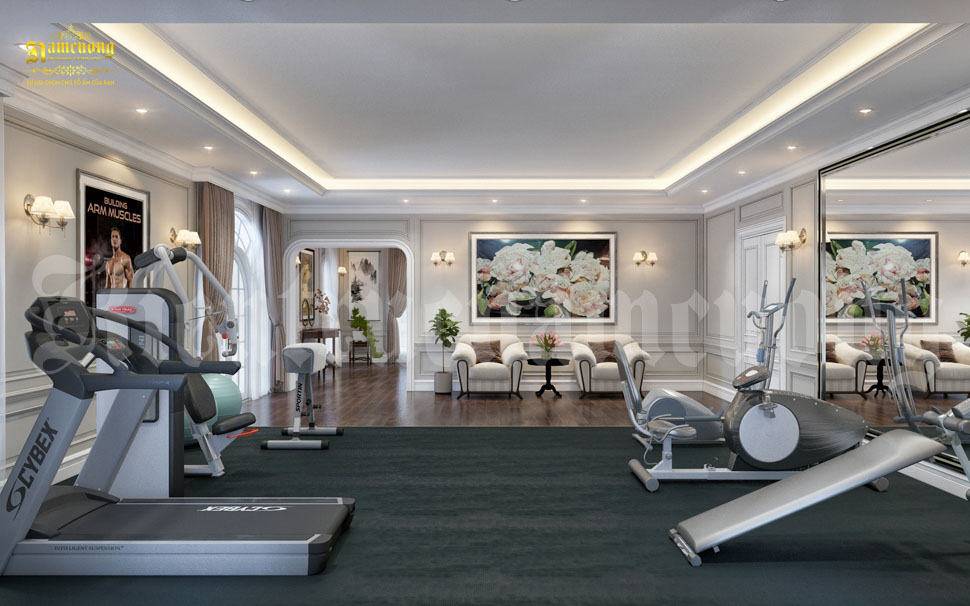 Phòng tập thể dục với những thiết bị hiện đại