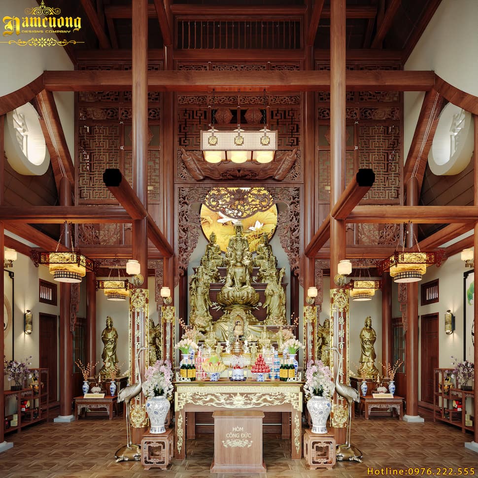 Chính diện Đại Hùng Bảo Điện chùa Phục Cổ