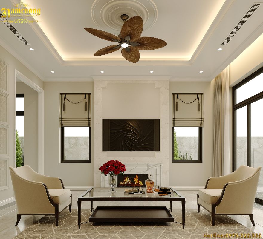 Nội thất biệt thự tân cổ điển Pháp kết hợp Indochine - BT11251 - CĐT anh Cường