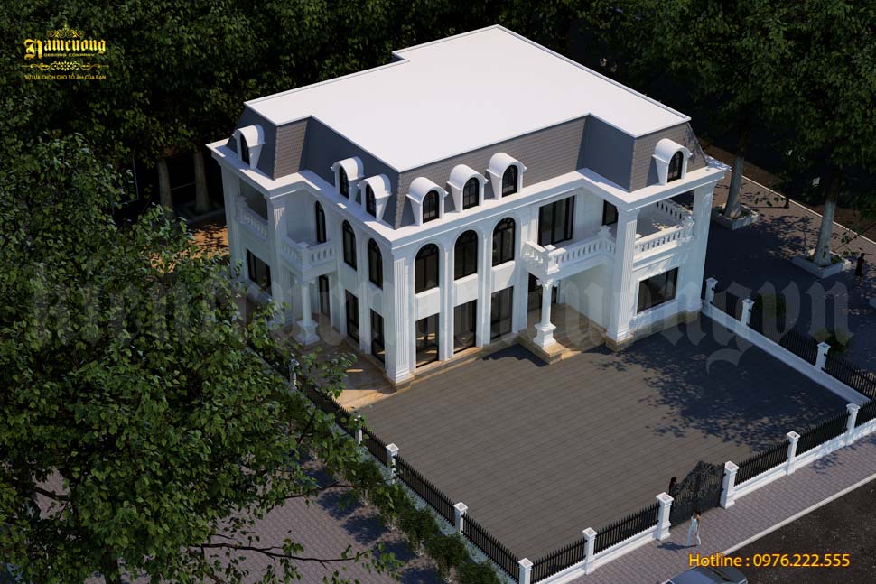 thiet ke biet thu 2 tang 1 tum phong cach tan co dien cdt anh thanh bt2210 2