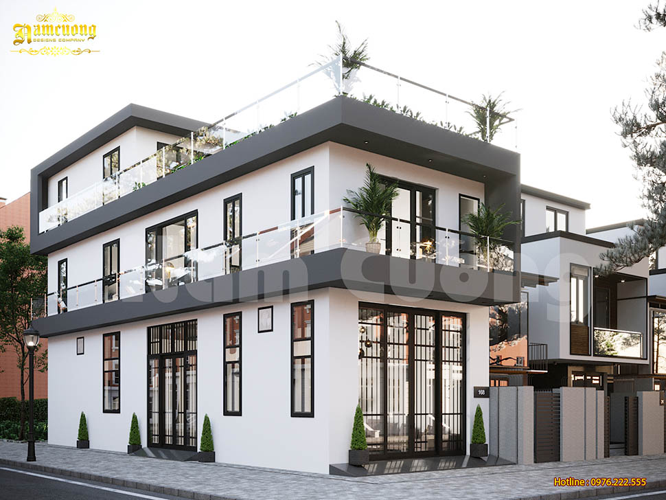 Biệt thự 2 tầng chữ l hiện đại