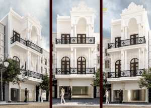 Thiết kế biệt thự phố mặt tiền 9m tại Hà Nội
