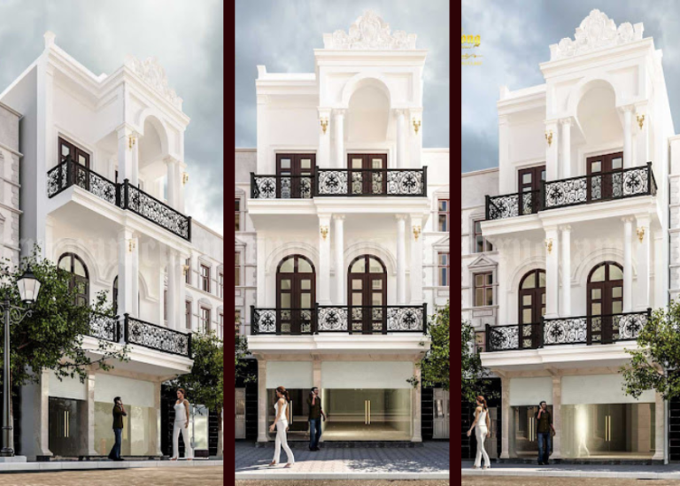 Thiết kế biệt thự phố mặt tiền 9m tại Hà Nội