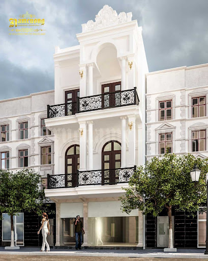 Chất liệu kính được sử dụng tối đa cho không gian mang lại vẻ đẹp hiện đại, sang trọng