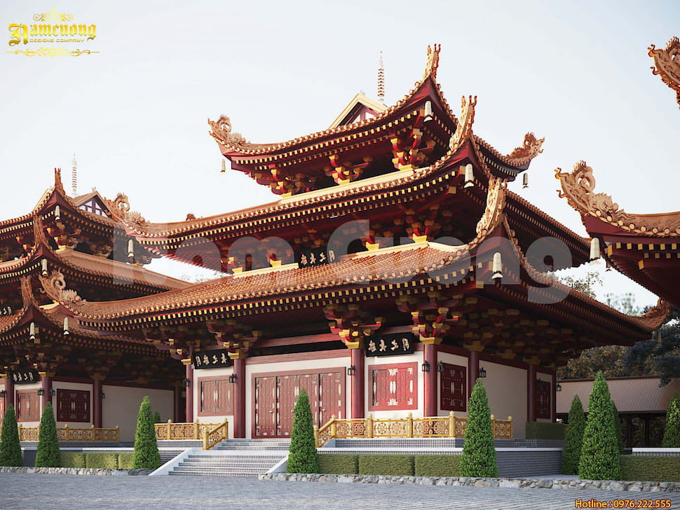 Thiết kế mái tháp chùa Phật Quốc Vạn Thành