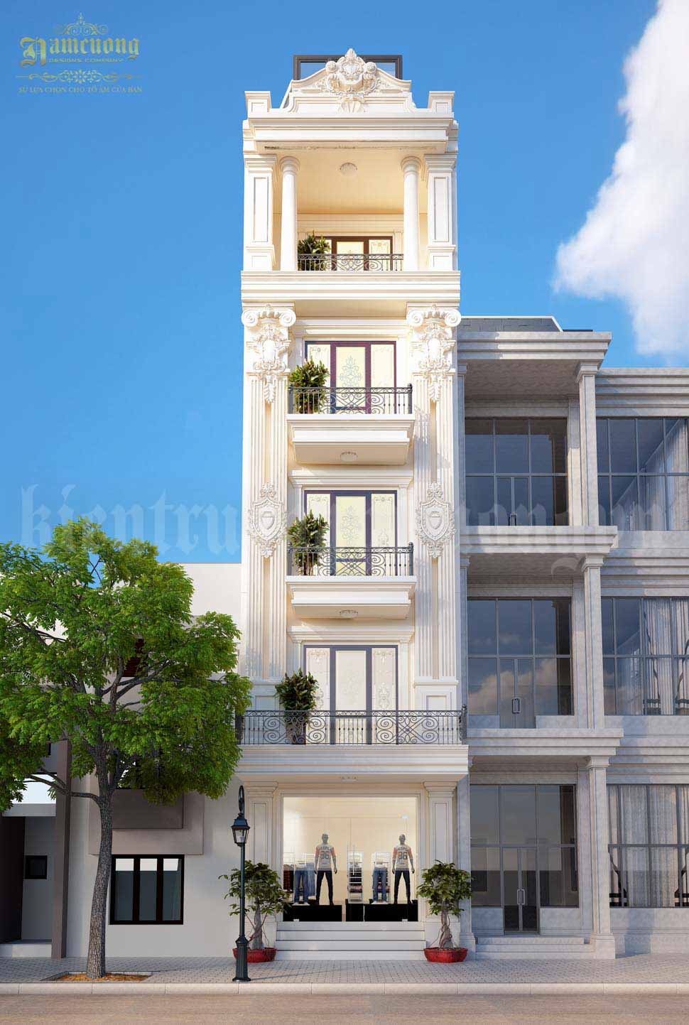 thiet ke nha pho 2 mat tien tai ha noi np1038 1