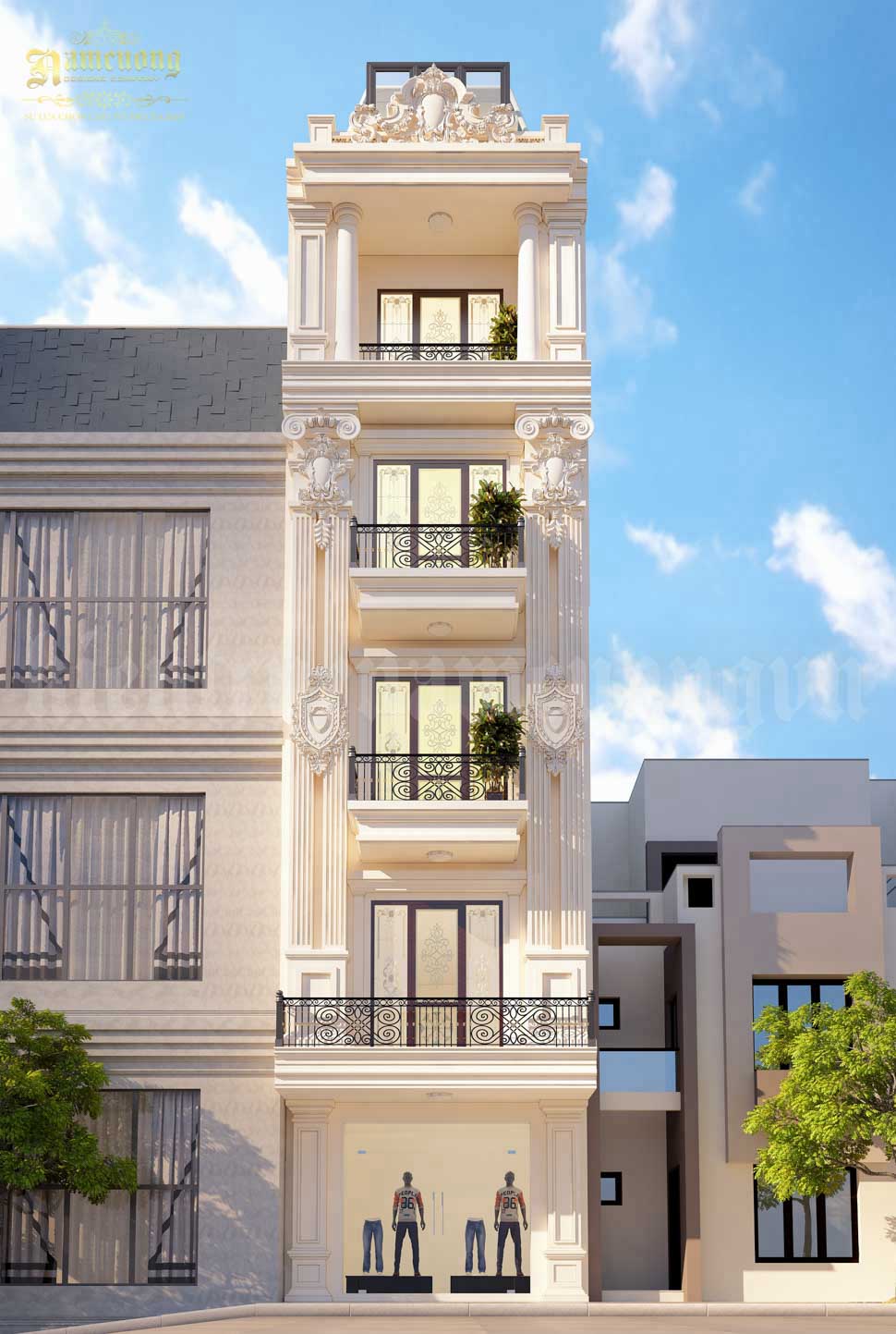 thiet ke nha pho 2 mat tien tai ha noi np1038 4