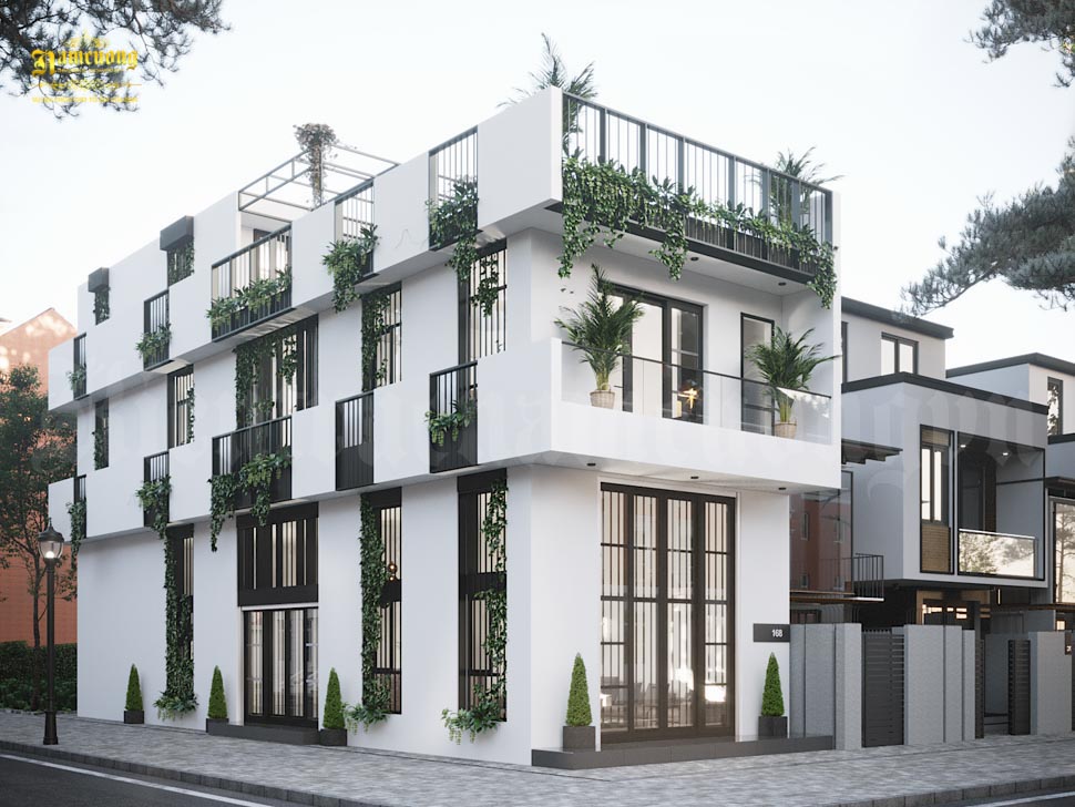 Mẫu nhà 5x20 2 tầng 1 tum hiện đại