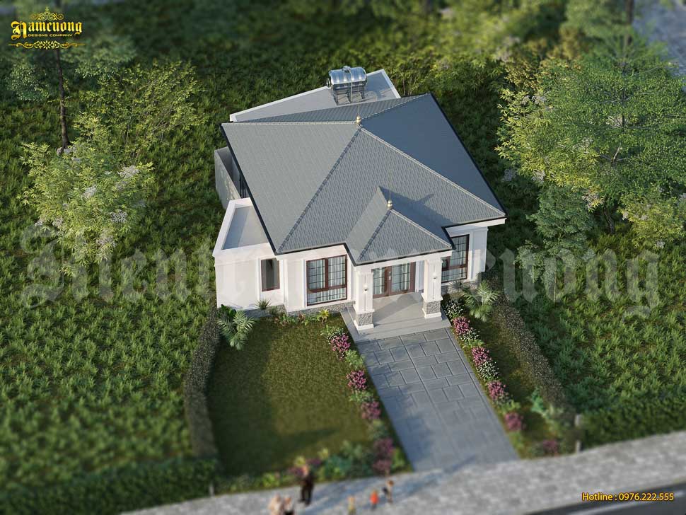 Bản vẽ thiết kế nhà mặt tiền 6m 1 tầng tiện nghi