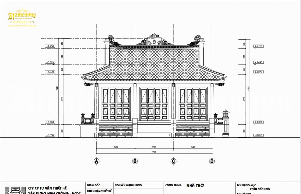 kích thước xây dựng nhà thờ họ