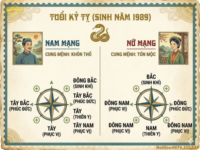 Tuổi Kỷ Tỵ 1989 hợp hướng nào nhất