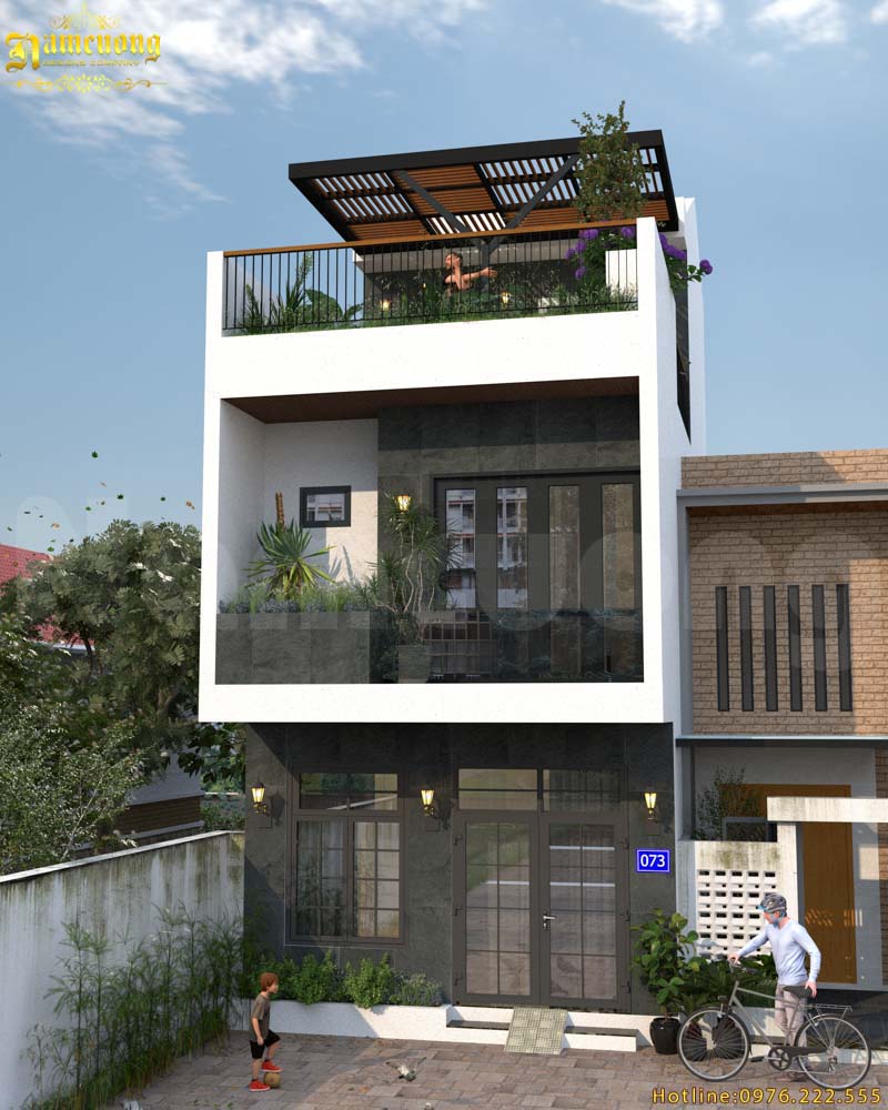 Mẫu nhà mặt tiền 4m hiện đại
