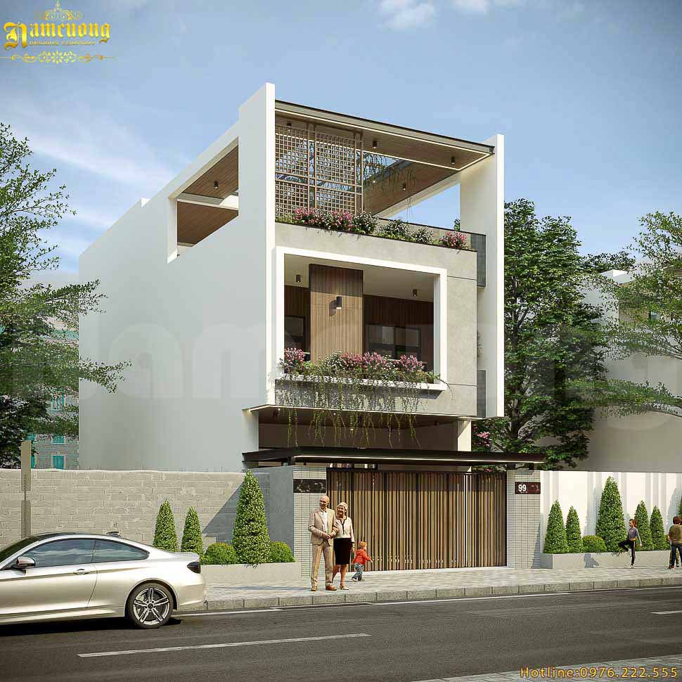 Mẫu mặt tiền nhà ống 2 tầng