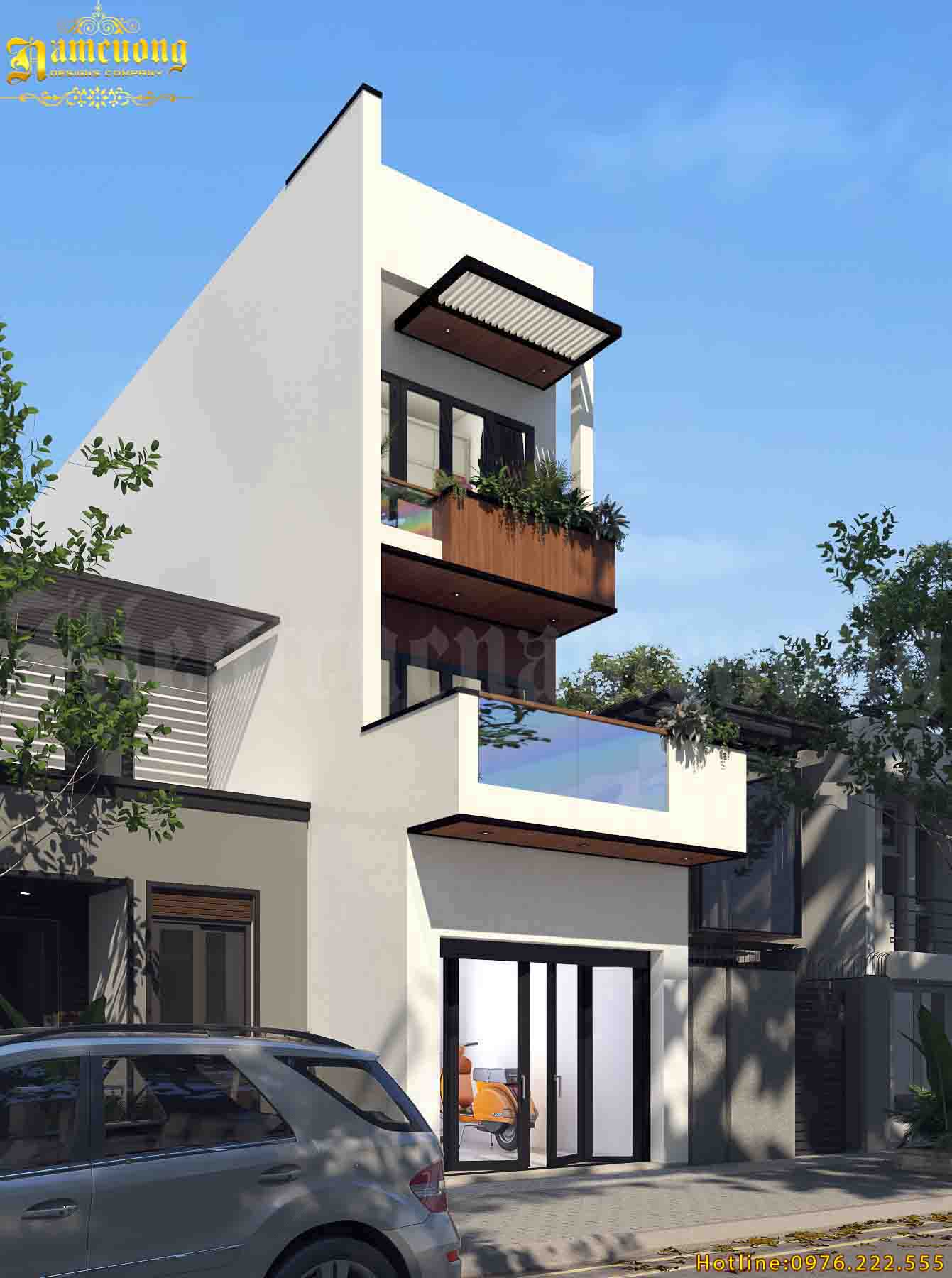 Mẫu nhà ống 5m hiện đại 3 tầng