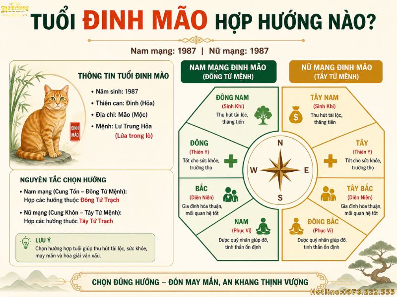 Tuổi Đinh Mão hợp hướng nào?