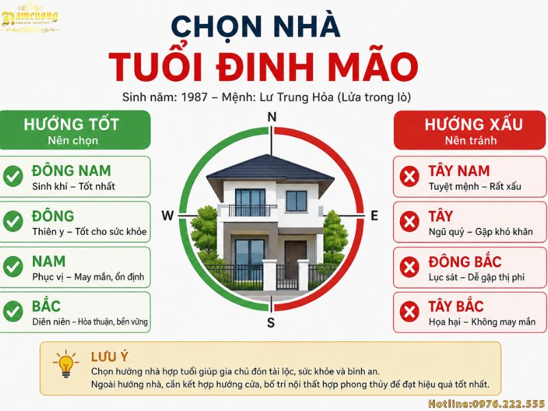 Chọn hướng nhà tuổi 1987